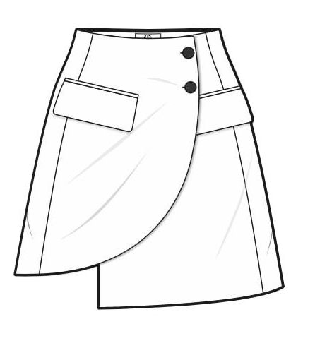 the front view of a women's skirt