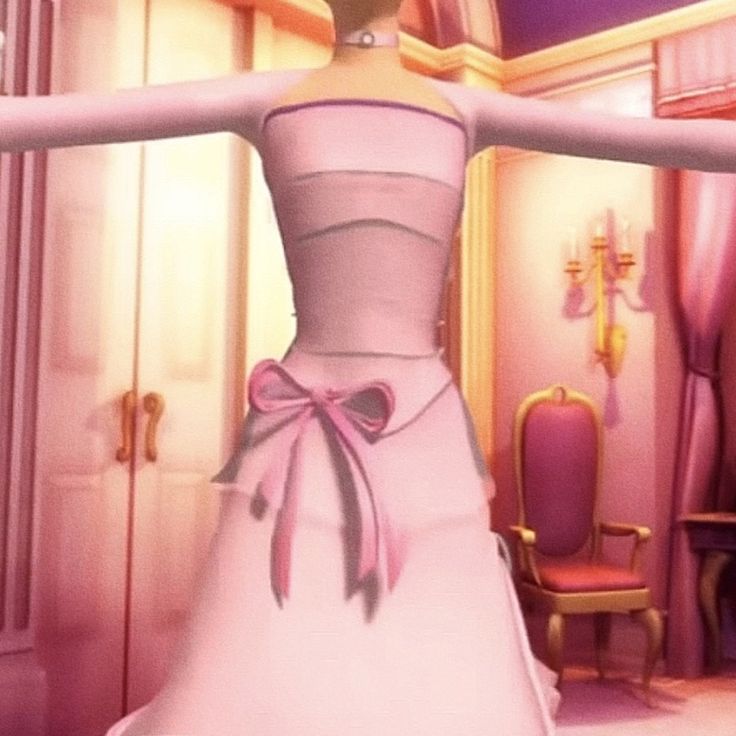 an animated image of a woman in a white dress with her arms spread wide open