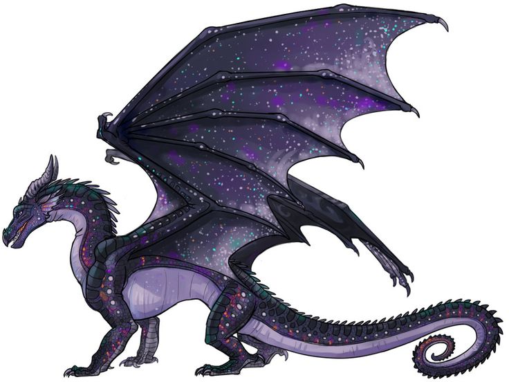 a purple and black dragon with stars on it's wings