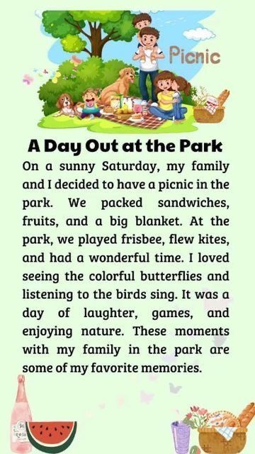 the back cover of a children's book about picnic