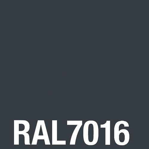 the words ral7016 are in white on a black background