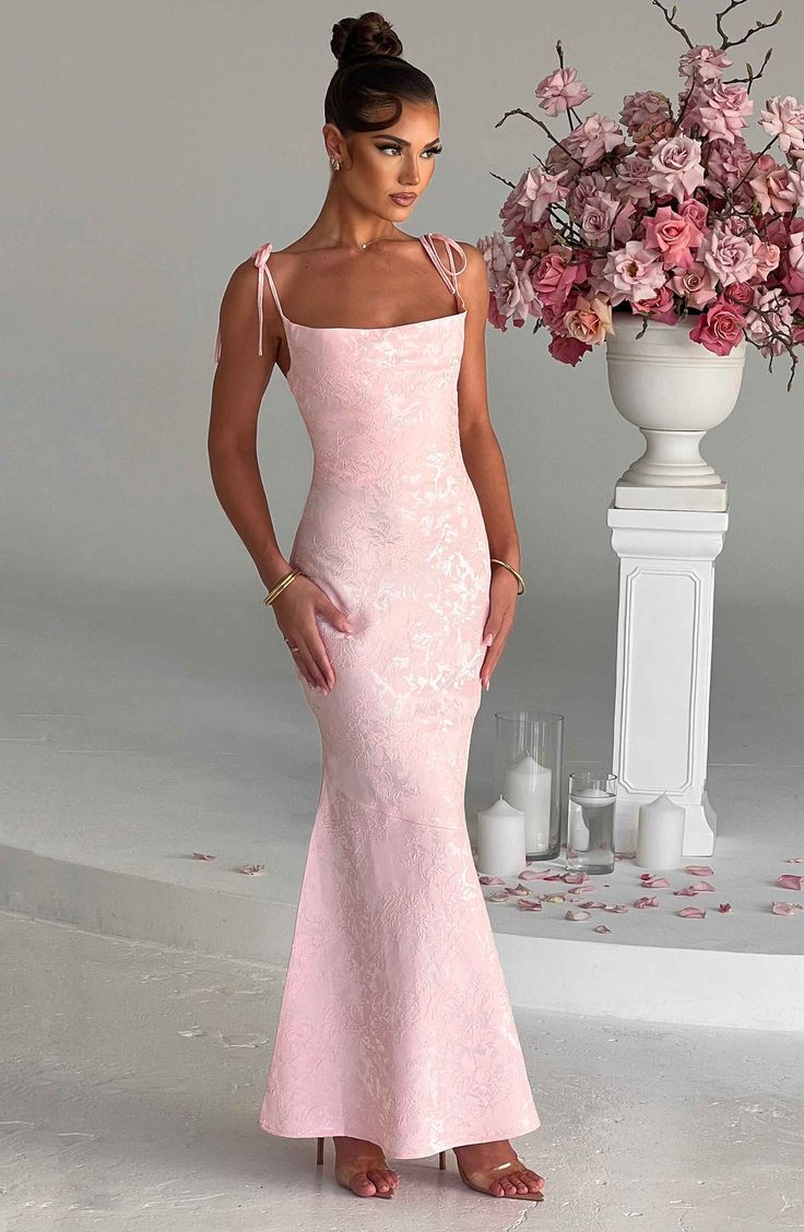 Whitney Maxi Dress - Blush – BABYBOO Formal Light Pink Dress, Prom Dress Maxi, Model Prom Dresses, House Of Cb Prom Dresses, Light Pink Maxi Dress Formal, Floral Pink Prom Dress, Candy Pink Prom Dress, Prom Dresses Maxi, Pretty Maxi Dresses