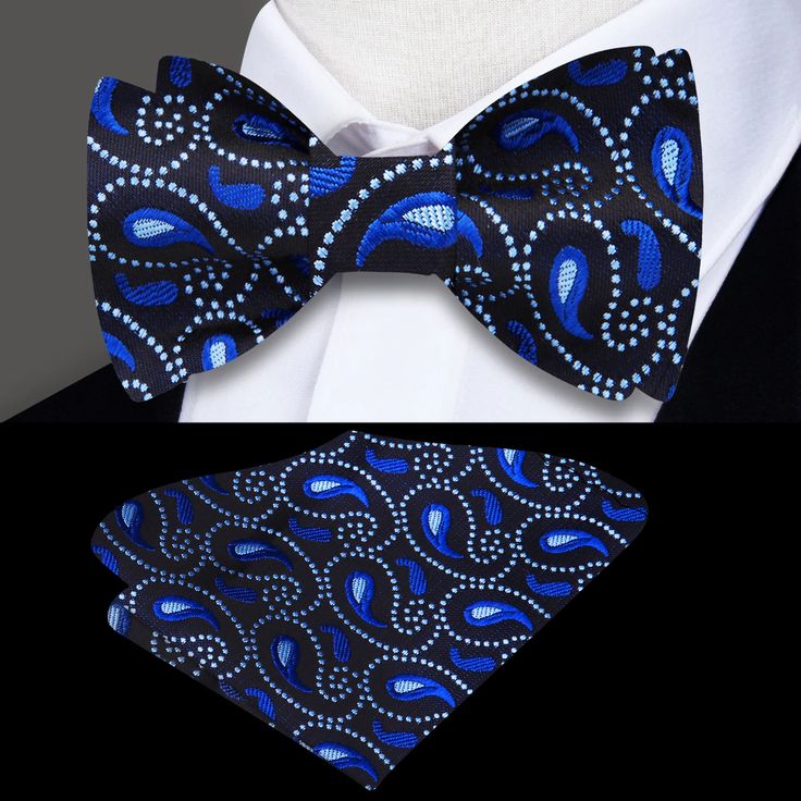 Embrace Elegance: The Mesmerizing Dark Blue and Light Blue Paisley Silk Bow Tie Unveil the epitome of sophistication with our exquisite Dark Blue and Light Blue Paisley Silk Bow Tie. Crafted from the finest silk and adorned with a captivating paisley pattern, this bow tie is more than an accessory; it's a statement of timeless elegance. Join us as we delve into the intricate details, explore versatile pairings, and discover the perfect occasions to let this bow tie be the centerpiece of your ens Elegant Multicolor Evening Sets, Blue Elegant Formal Sets, Elegant Blue Formal Sets, Formal Satin Sets For Summer, Elegant Royal Blue Party Sets, Blue Fitted Suit And Tie Accessories For Black Tie, Elegant Blue Suit And Tie Accessories For Wedding, Elegant Blue Sets For Evening, Elegant Blue Evening Sets