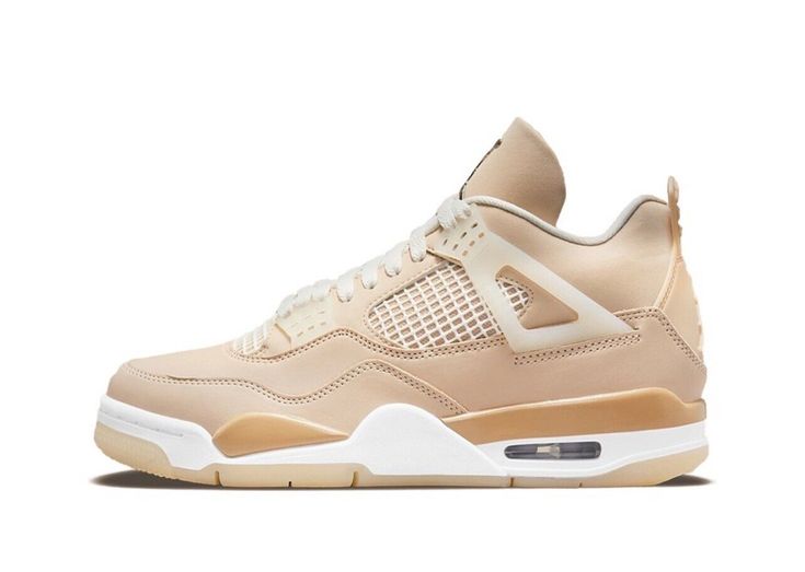 Air Jordan 4 Shimmer, Jordan 4 Shimmer, Retro Jordans, Air Jordan Retro 4, Bronze Heels, Jordan Retro 4, Jordan Sneaker, Jumpman Logo, Womens Air Jordans