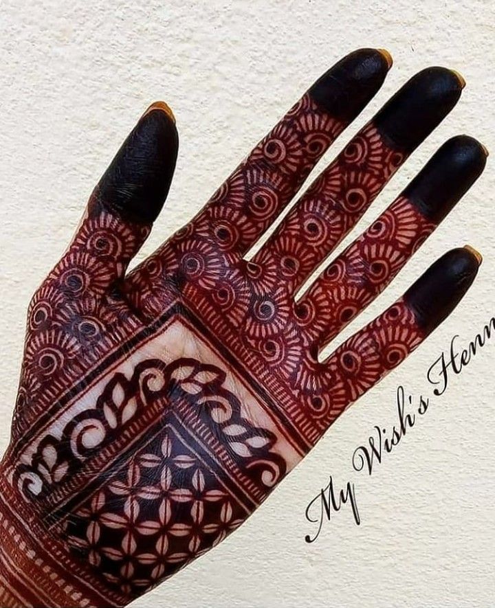 the hand is decorated with intricate designs on it