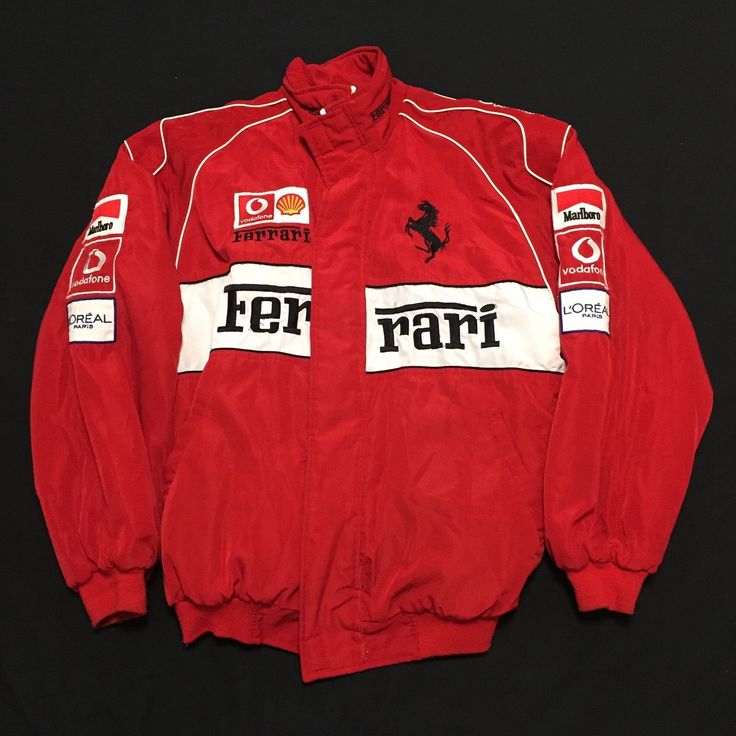 Vintage Ferrari 1996 Official Licensed Formula One F1 Racing Jacket Mens XXL | eBay Ferrari Jacket Outfit, Nascar Outfit, Racing Jacket Outfit, Vintage Jacket Outfit, Vintage Racing Jacket, Ferrari Jacket, Racing Jackets, Racing Jacket, Jacket Outfit