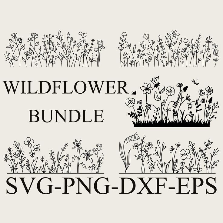 wildflower bundle svg - png dxf eps