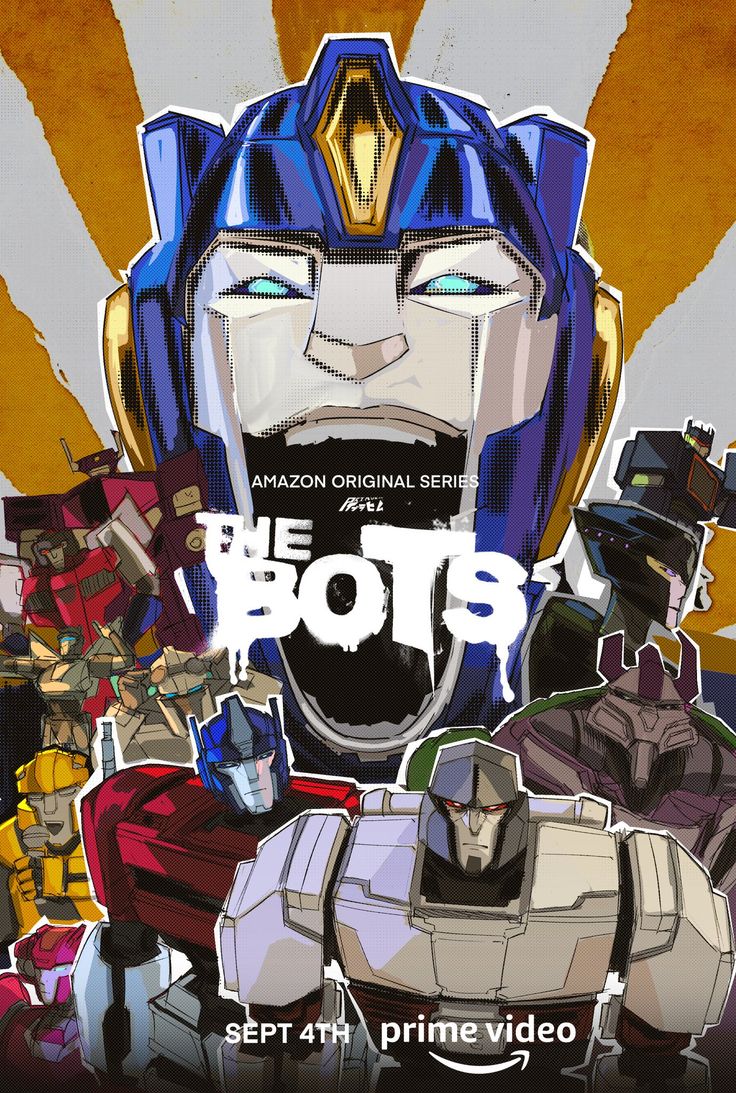 an advertisement for the animated movie, the bots featuring opt man and other characters