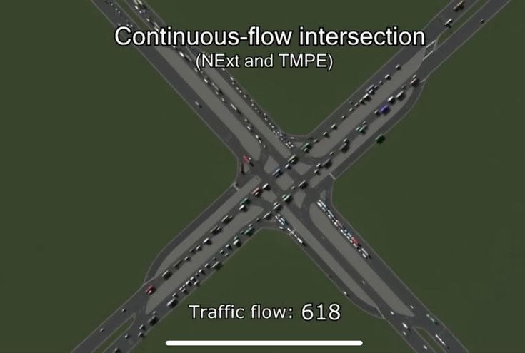 Continuous Flow Intersection | City layout, City skylines game, City ...