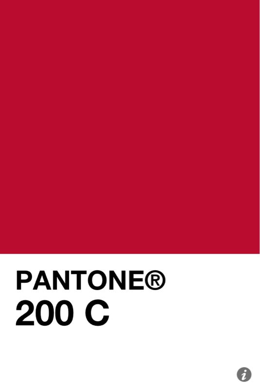 pantone's 200 c red color is shown in the image, and it looks like