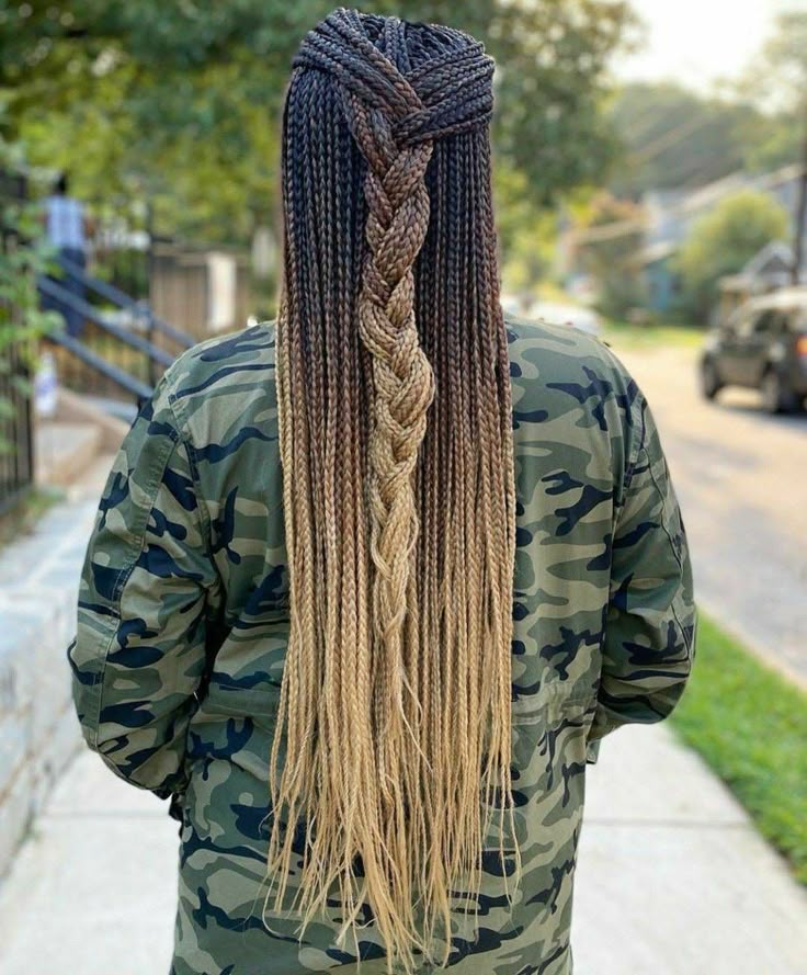 Braids In Color, Light Brown To Blonde, Expression Braids, Dreads Diy, Bohemian Box Braids, Ombre Braiding Hair, Ombre Braid, Afro Braids, Synthetic Braiding Hair