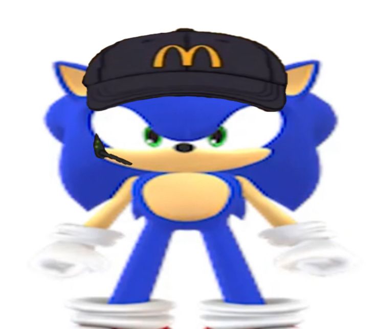 sonic the hedge is wearing a baseball cap