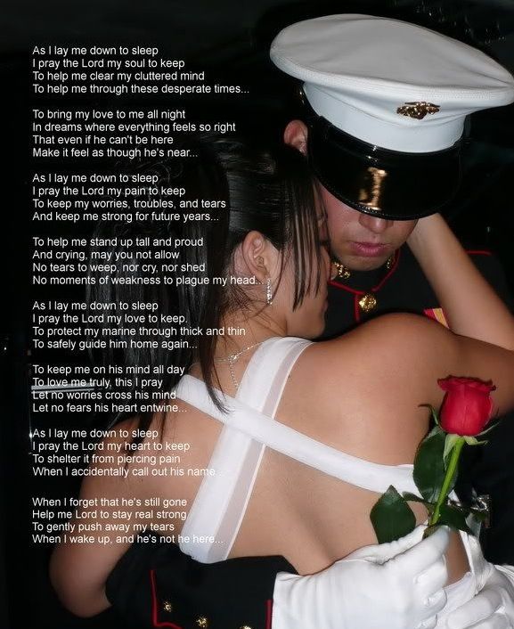 a woman in uniform hugging a man with a rose on his chest and the caption is written below