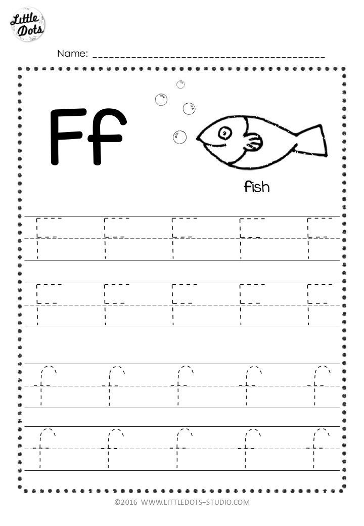 the letter f is for fish worksheet with an uppercase and lowercase