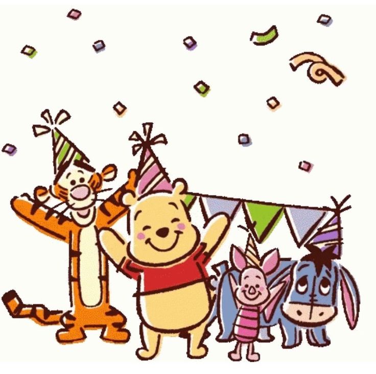 winnie the pooh and friends are celebrating their birthday