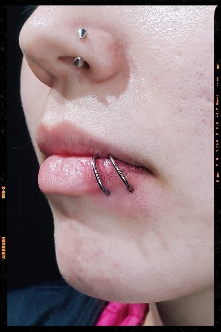 Spider Bites Piercing Idea Spider Piercing Lip, Spiderbite Piercings Lip, Spider Bite Lip Piercing, Spider Bites Pictures Piercing, Lip Piercing Spider Bite, Piercings Boca, Lip Piercing Ideas, Spider Piercing, Spider Bites Pictures