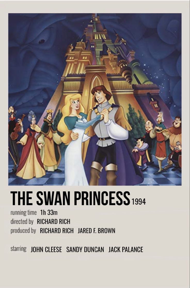 the swan princess 1994 is shown in this promotional poster for an upcoming musical production, starring actors