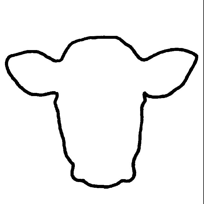 a black and white drawing of a cow's head