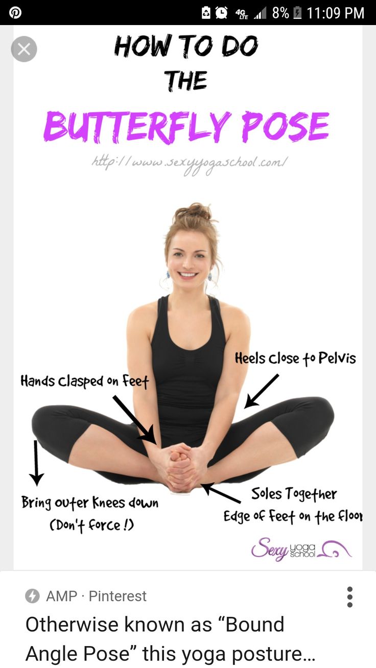 a woman sitting in the middle of a yoga pose with words describing how to do the butterfly pose