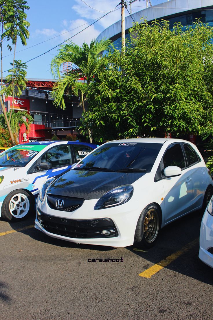 several cars are parked in a parking lot