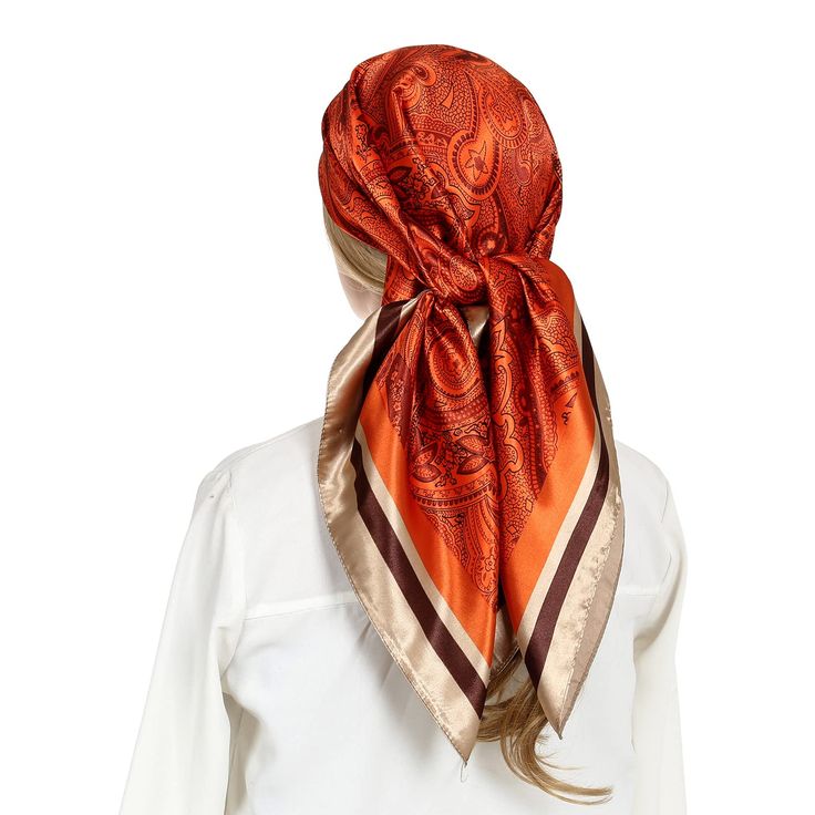 PRICES MAY VARY. Head scarf material-RIIQIICHY hair scarf is made of high quality fabric, the touch of the scarf is silky and soft just like silk scarf, and looks shiny like satin scarf. Hair scarf features-Size of the square scarf is 35 x 35 inches, it is large enough as head scarf for sleeping, and headscarf during the day. The weight is around 2.47 OZ, lightweight,the scarf can make a great decoration for your outfit. Easy matching-This scarf is suitable for any occasions and seasons, attend Scarf For Hair, Hair Wrapping, Outfit Large, Hand Band, Beach Scarf, Ladies Head Scarf, Womens Scarf, Scarf Hair, Satin Scarf