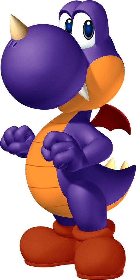 an image of a purple and orange cartoon character