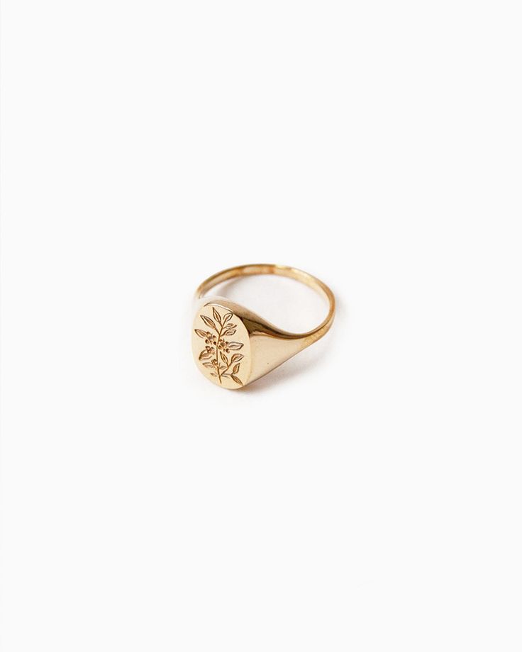 Minimalist Gold Flower Ring, Claus Jewelry, Olive Branch Ring, Bathroom Gifts, Kingston Ny, Branch Ring, Heirloom Gifts, Brass Band, Olive Branch