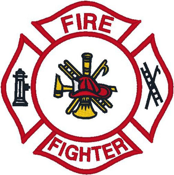 a fire department emblem with the words,'fire fighter '