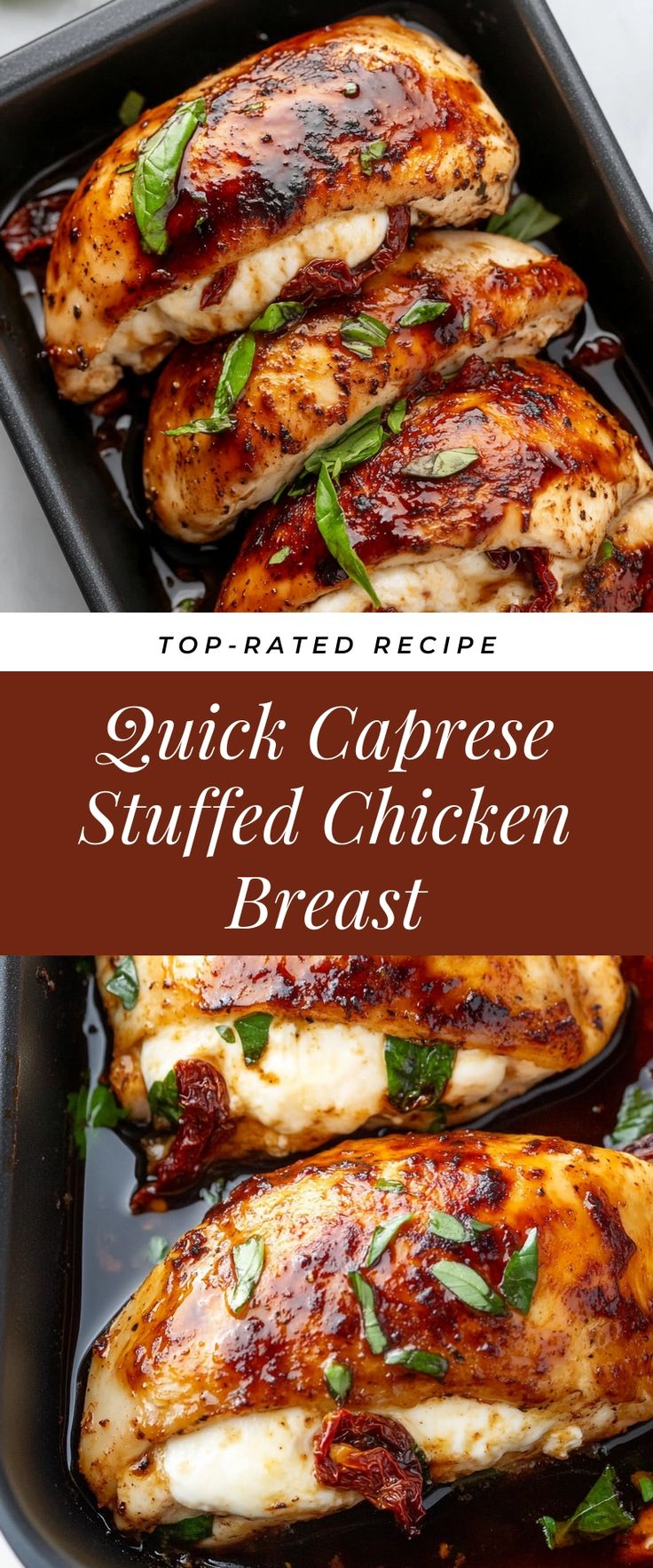 Image for Quick Caprese Stuffed Chicken Breast Caprese Stuffed Chicken, Baked Caprese, Stuffed Chicken Breast Recipes, Bacon Dog Treats, Chicken Tonight, Chicken Breast Recipes Baked, Stuffed Chicken Breast, Poultry Dishes, Easy Chicken Dinner Recipes