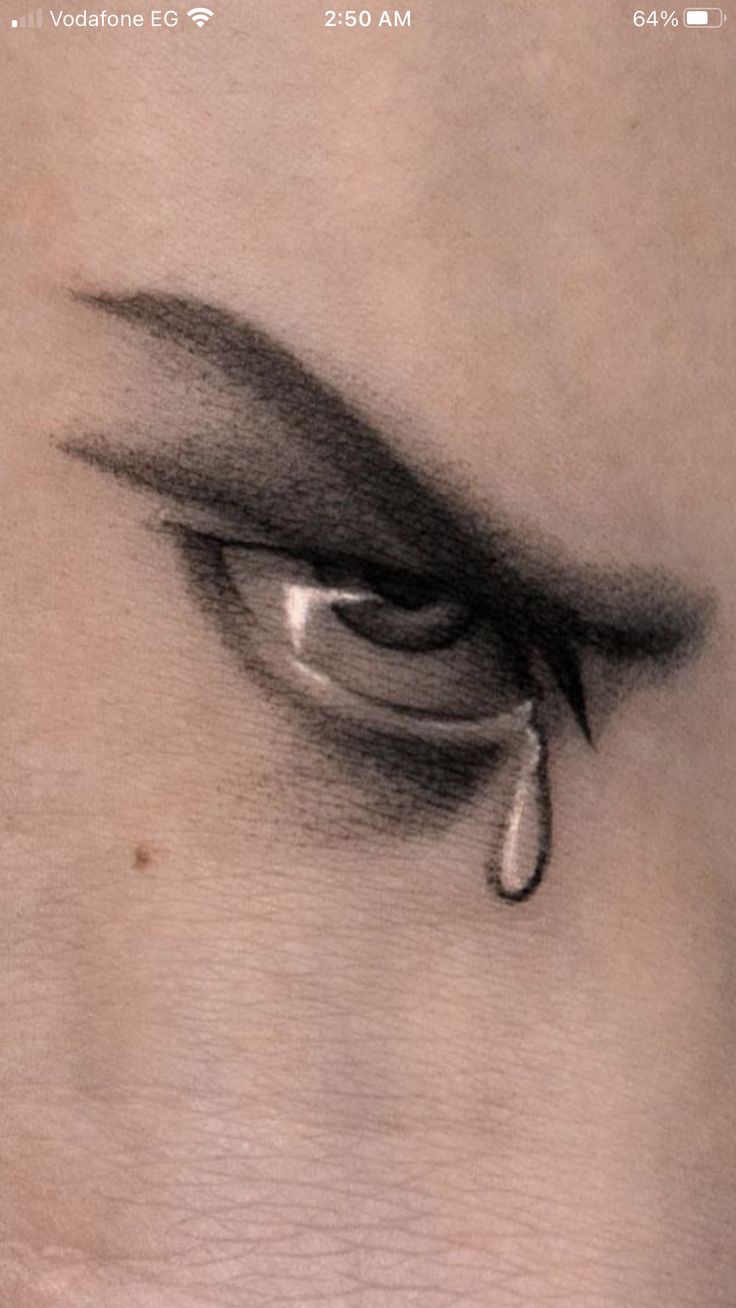 an eye with tears is shown in this image