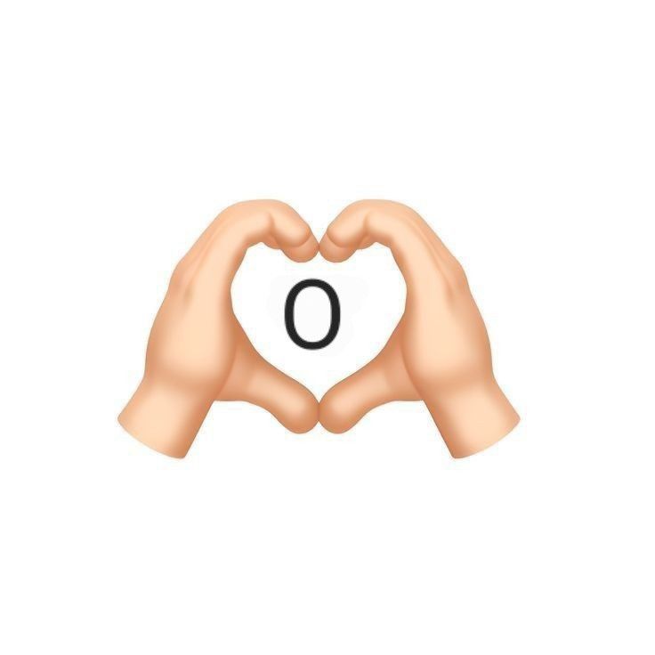 two hands making a heart shape with the letter o in it's middle,