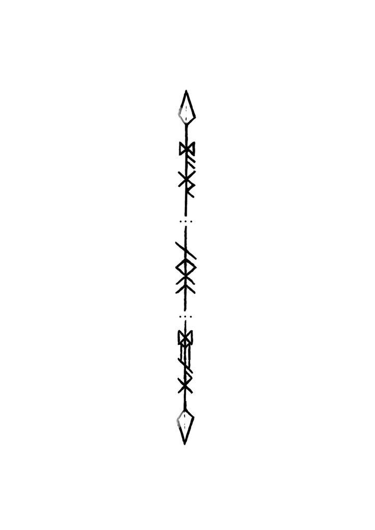 an arrow is drawn in black ink on a white background