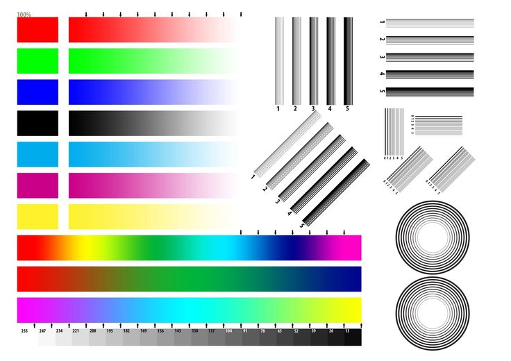 an array of different colored lines and shapes on a white background with the same color