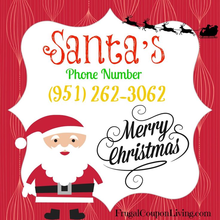 santa's phone number is displayed on a christmas card