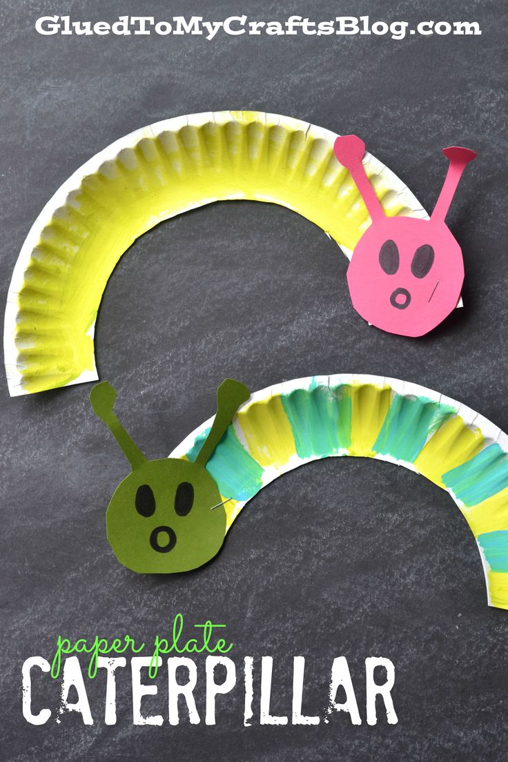 paper plate caterpillar craft for kids to make with the letter s and an animal