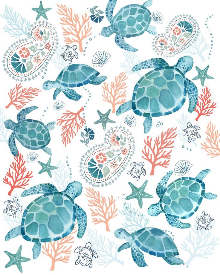 an image of sea turtles and corals