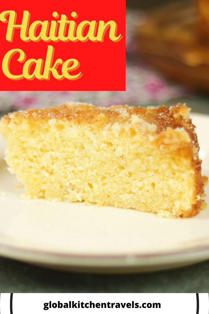 a piece of orange cake sitting on top of a white plate with the title above it