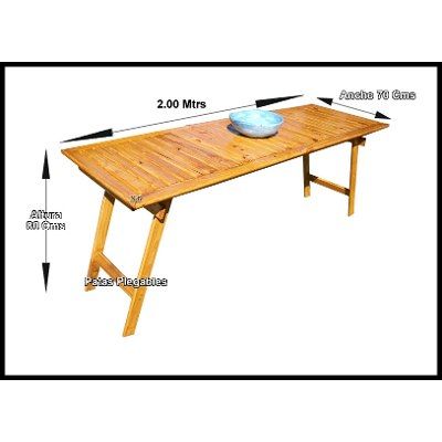 a wooden table with measurements for the top and bottom section, including two bowls on each side