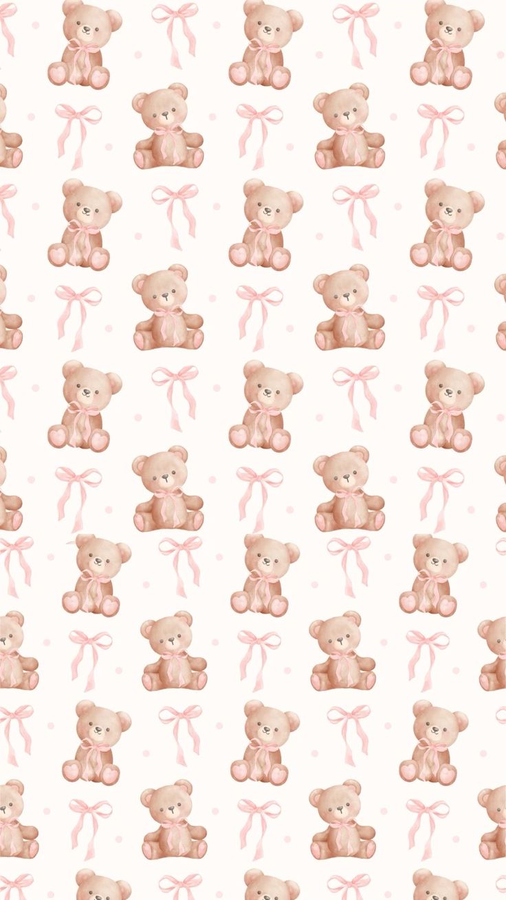 Pink Bear Background, Coquette Bow Wallpaper Iphone, Aesthetic Cute Wallpaper For Lockscreen, Pink Bow Aesthetic Wallpaper, Bow Wallpaper Ipad, Girly Wallpaper Ipad, Coquette Bow Wallpaper, Pink Bow Wallpaper Iphone, Teddy Bear Wallpaper Iphone Aesthetic