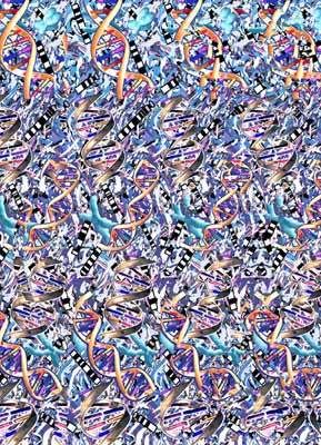 an abstract image with many different colors and shapes in the form of a pattern or design