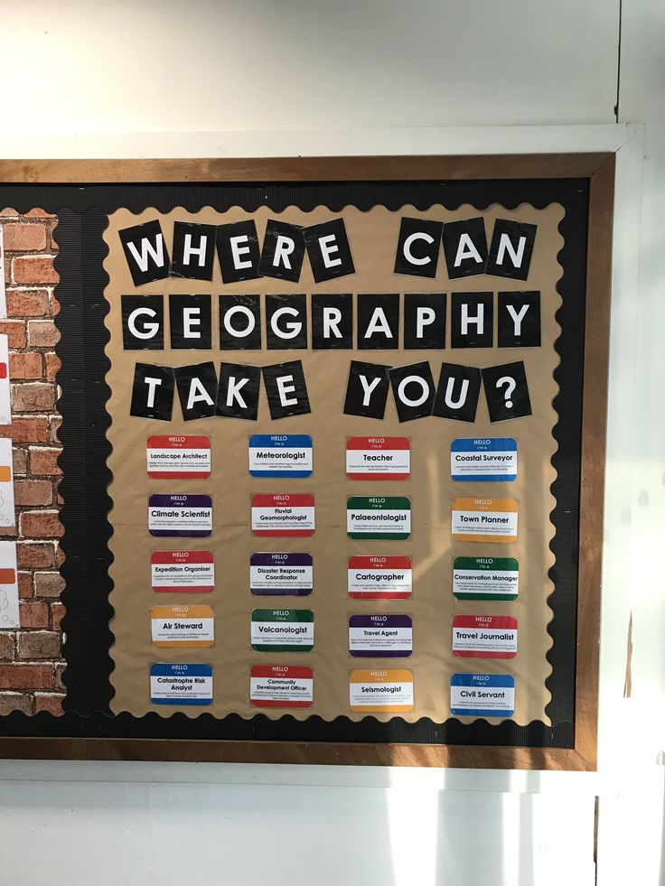 a bulletin board with words written on it