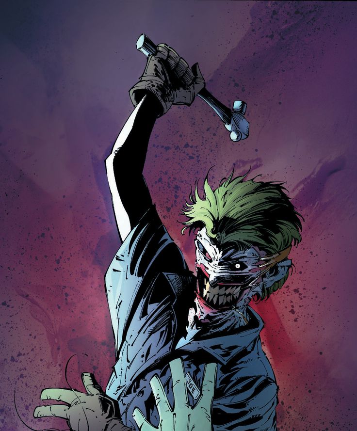 the joker is holding up his bat