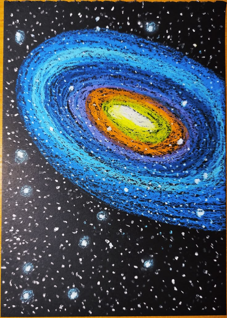 an image of a painting with stars in the background