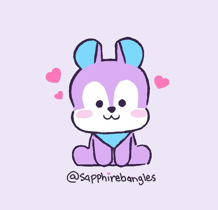 a purple bunny with hearts on it's chest and the words saphirebangles