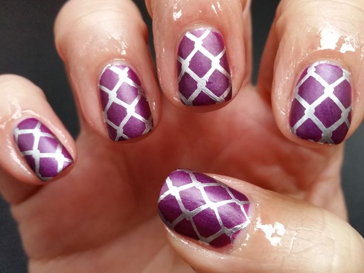 Chain Link Fence Nails Fence Nails, All Nails, Sticker Inspo, Matte Purple, Pattern Stamping, Chain Link Fence, Stamping Plates, Nail Art Stickers, Art Designs