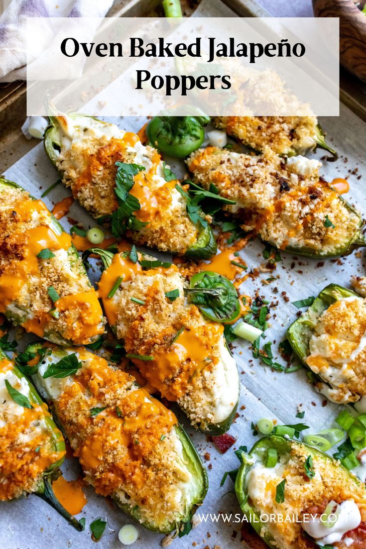 oven baked jalapeno poppers with cheese on top