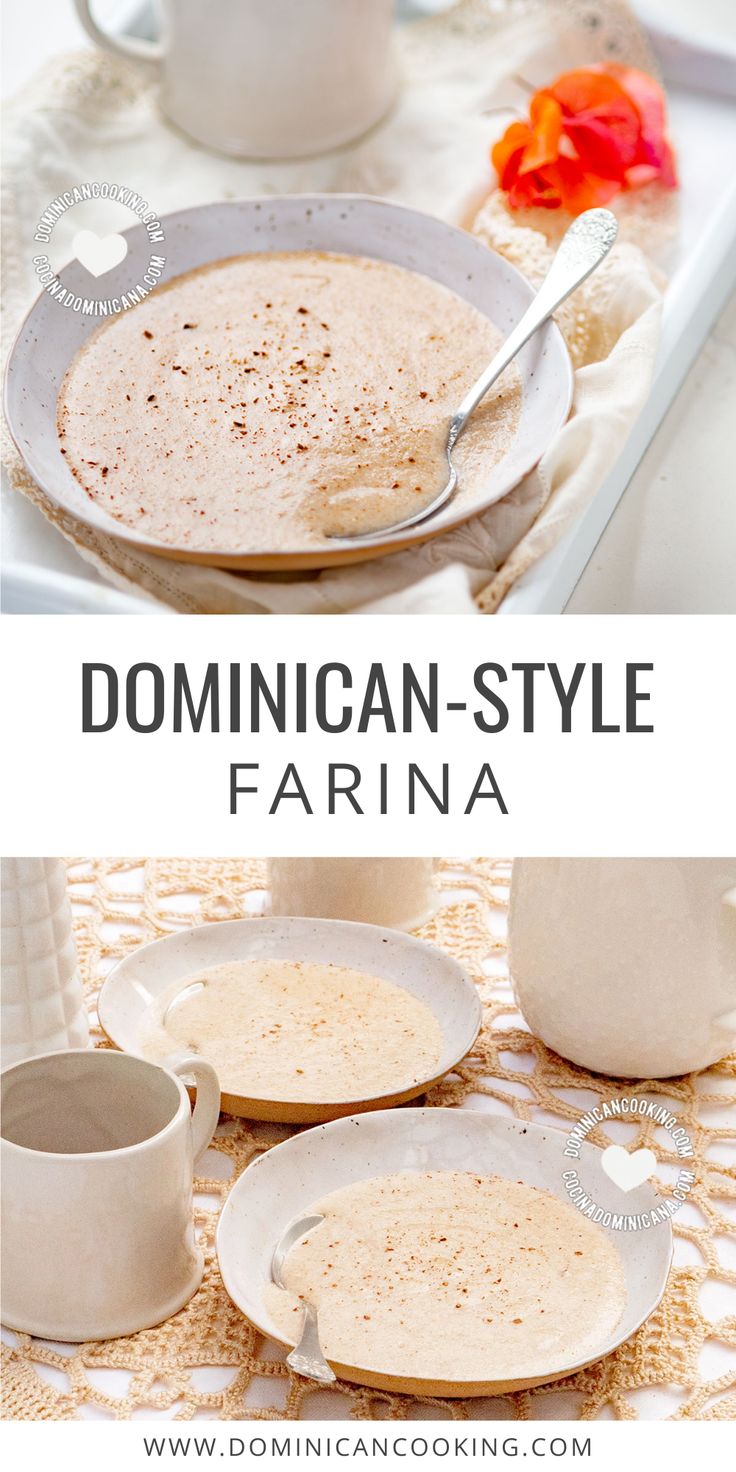 two pictures with different types of food on them and the words, domican - style