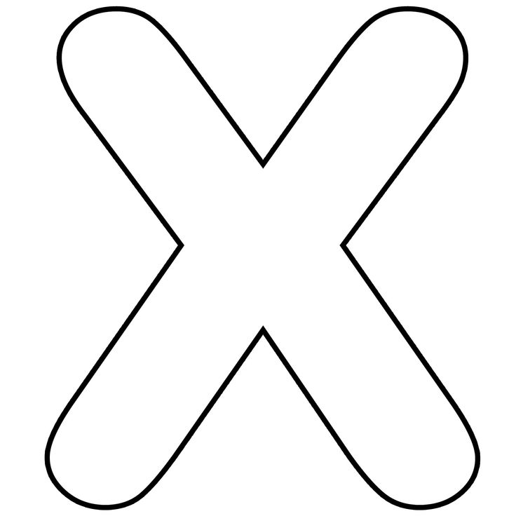 the letter x is drawn in black and white