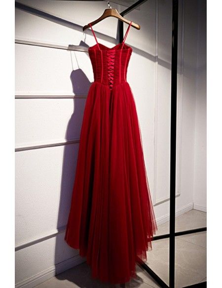 Red Formal Gown, Party Dresses, Tulle Party Dress, Dress With Corset, Spaghetti Strap Prom Dress, Custom Prom Dress, Red Evening Dress, Tulle Prom Dress, Black Prom Dresses