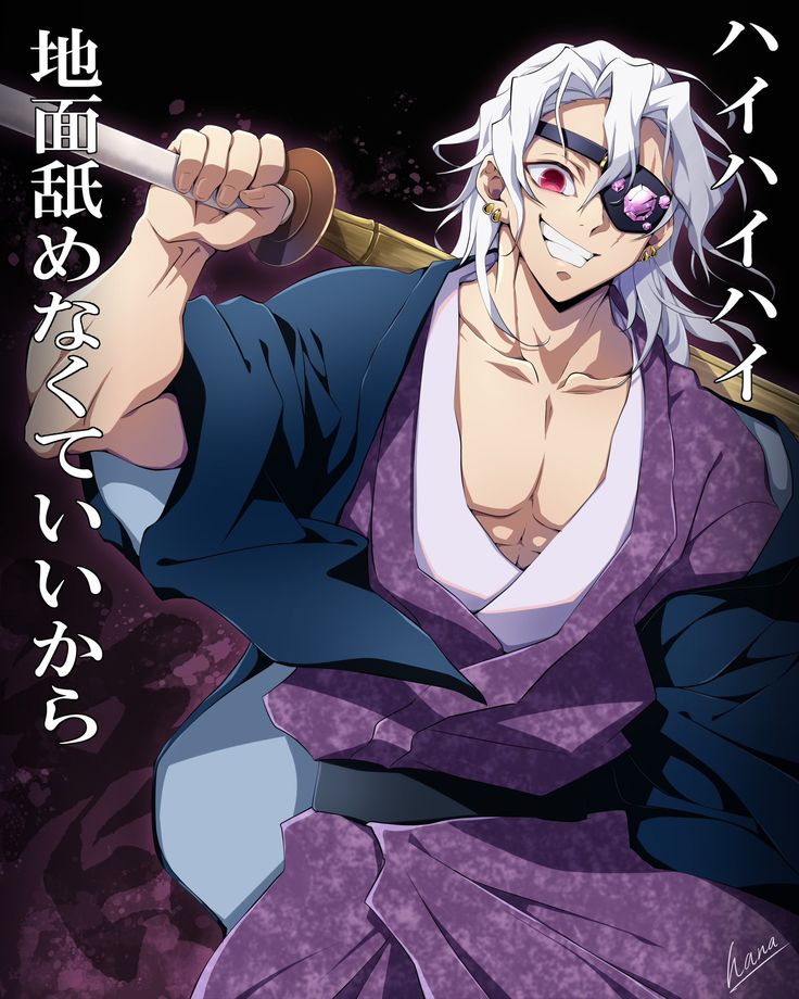 an anime character with white hair holding a baseball bat in his hand and looking at the camera